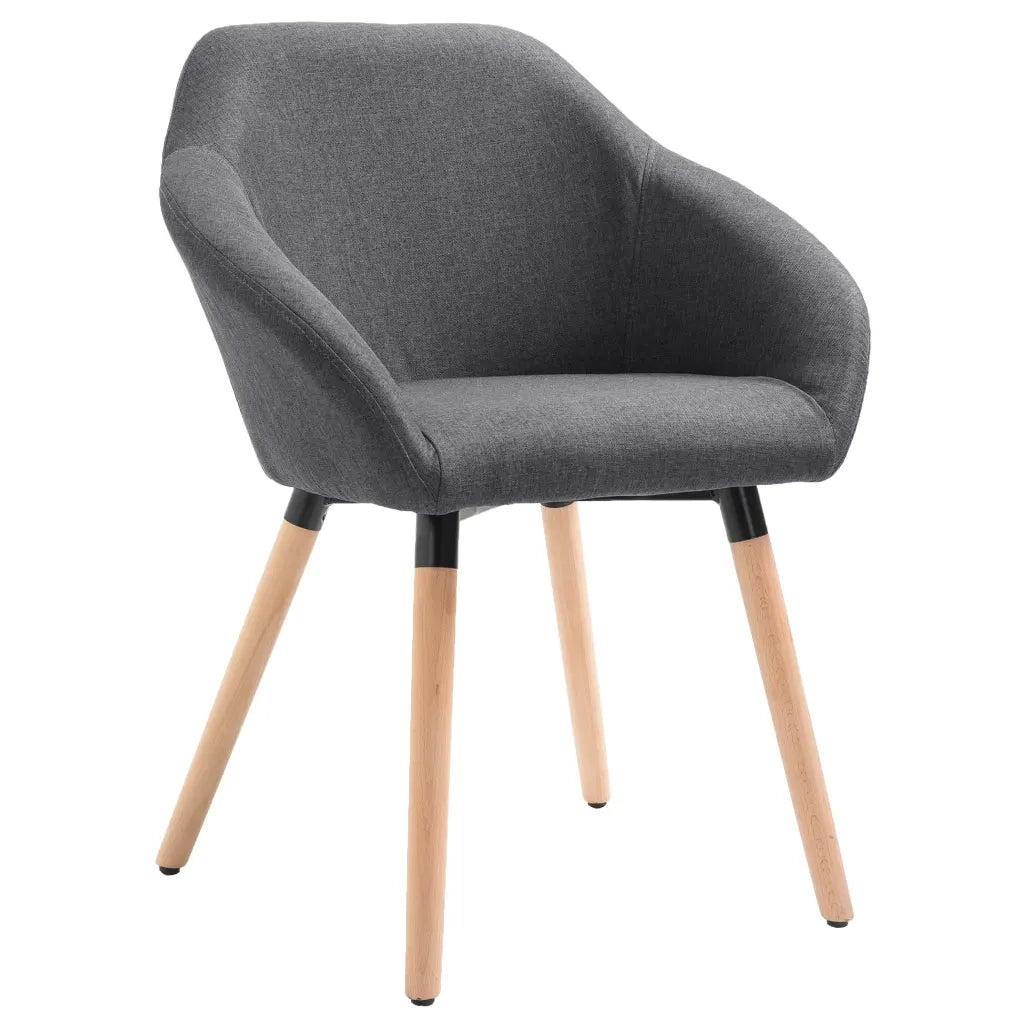 Sedie da Pranzo 4 pz Grigio Scuro in Tessuto 278408