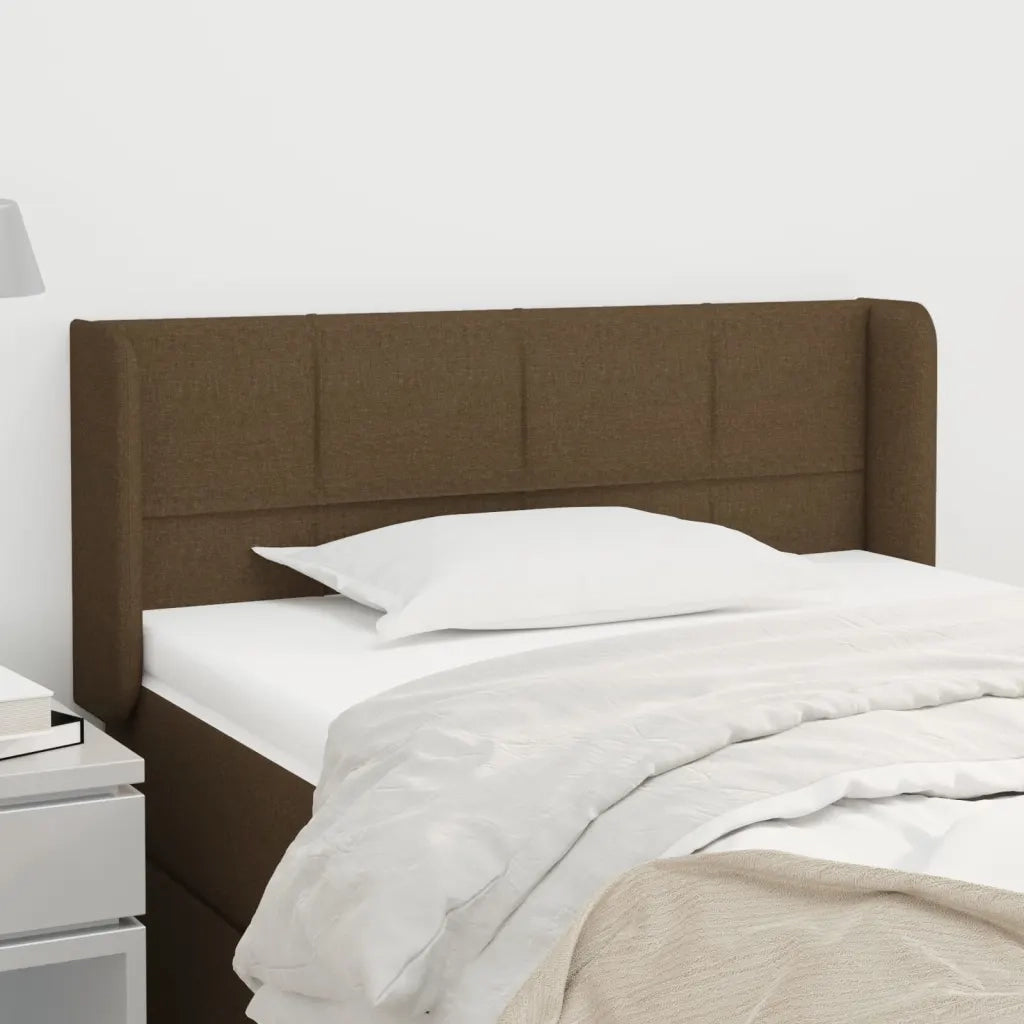 Testiera | Testata ad Orecchio Marrone Scuro 103x16x78/88 cm in Tessuto