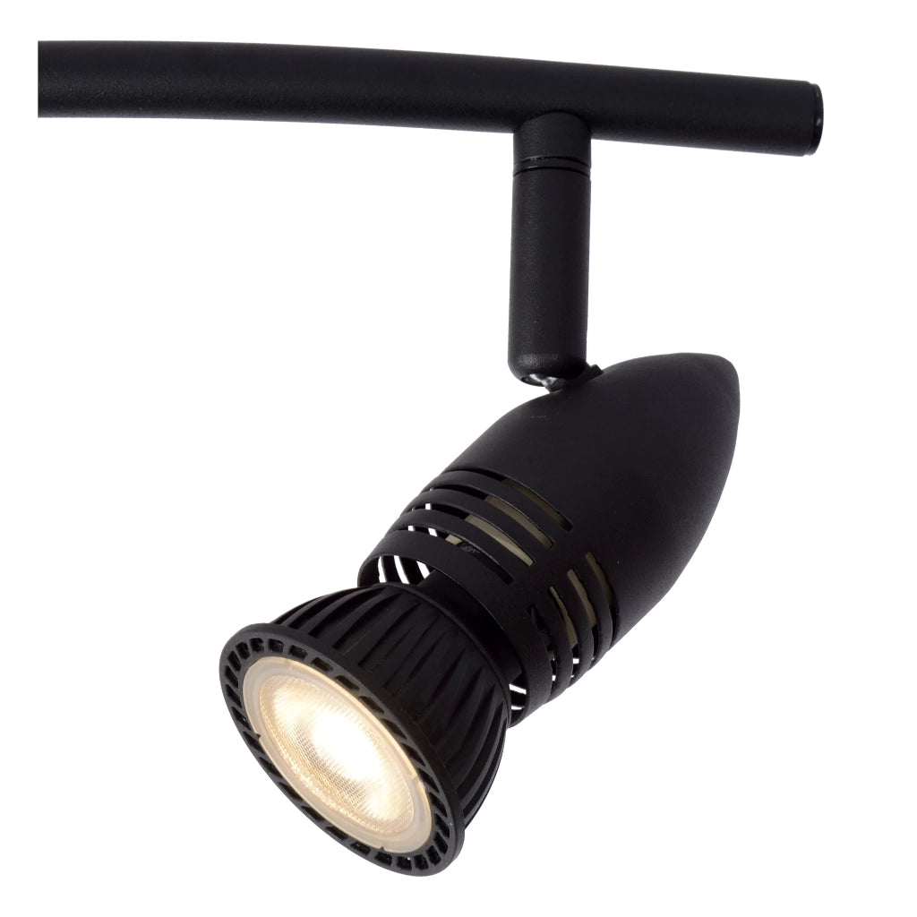 Plafoniera nera 4 spot orientabili GU10 Caro Lucide