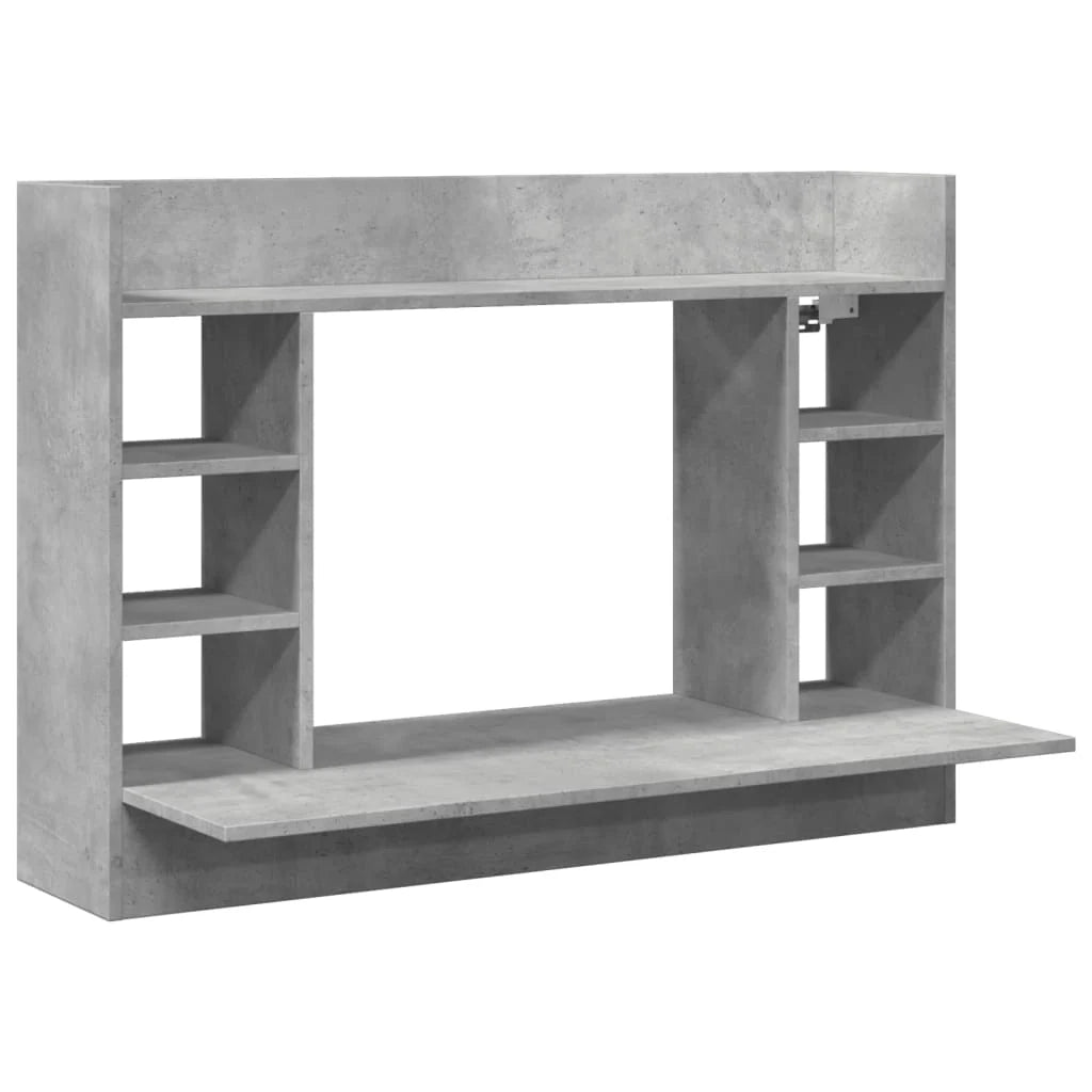 Scrivania tavolo postazione di lavoro mobile per computer studio a parete 105 x 48 x 75 cm legno ingegnerizzato grigio 02_0023879