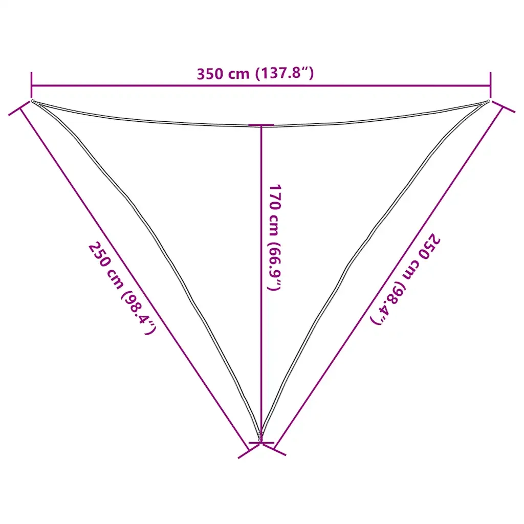 Vela Parasole-Telo Ombra-Vela Ombreggiante 160 g/m2 Nera 2,5x2,5x3,5 m in HDPE