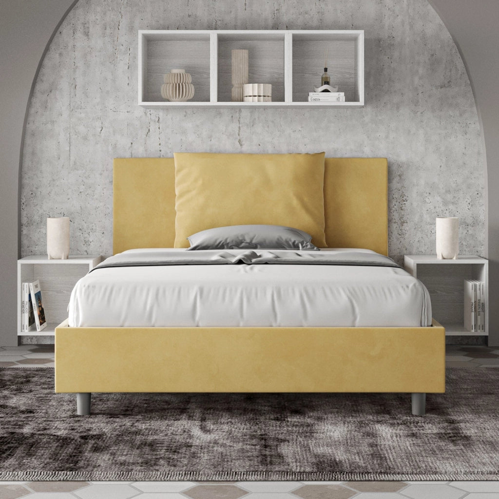 Letto Matrimoniale Francese 140x200 cm Senza Rete Antea Ocra