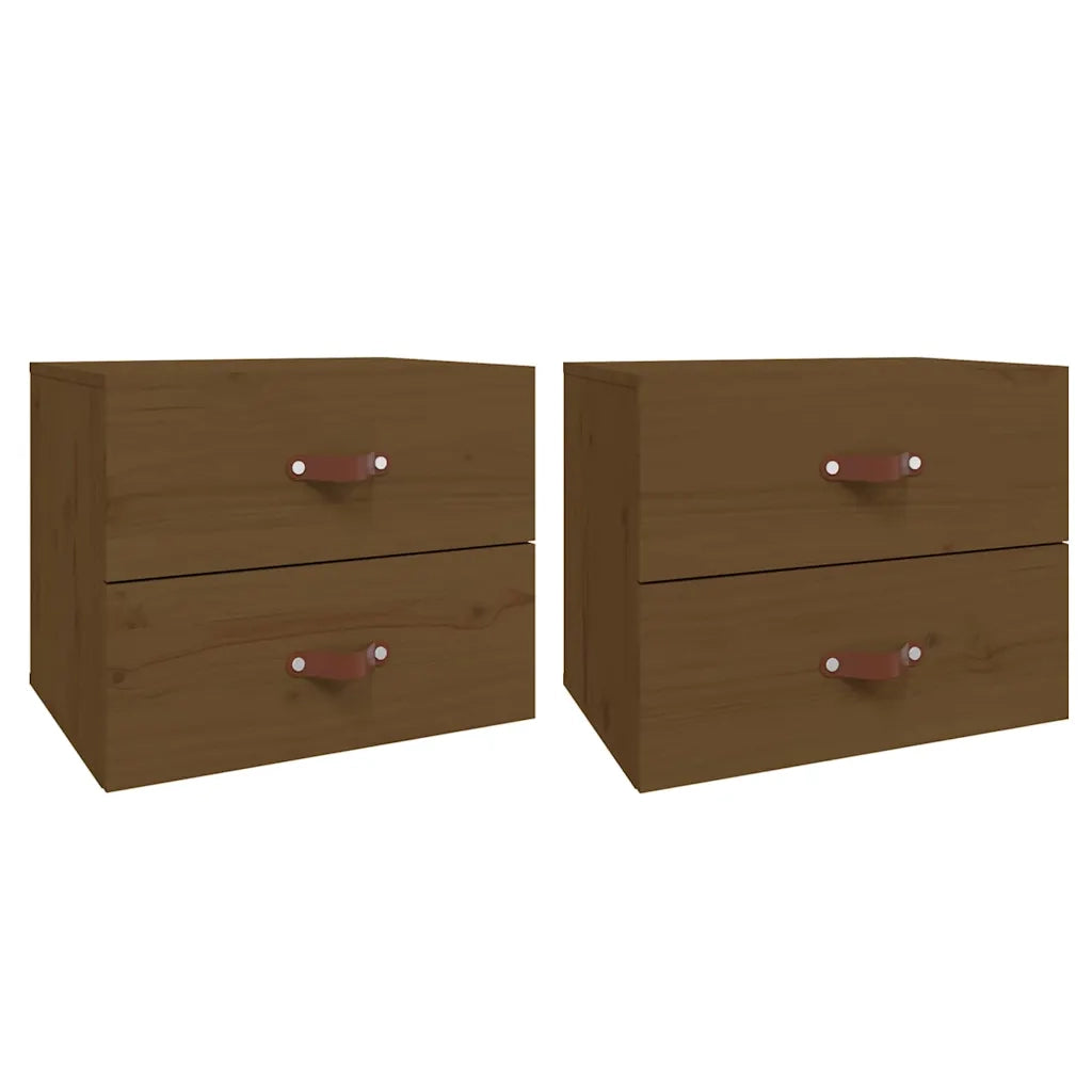 Comodini a Muro 2 pz Marrone ambra 50x36x40 cm 820983