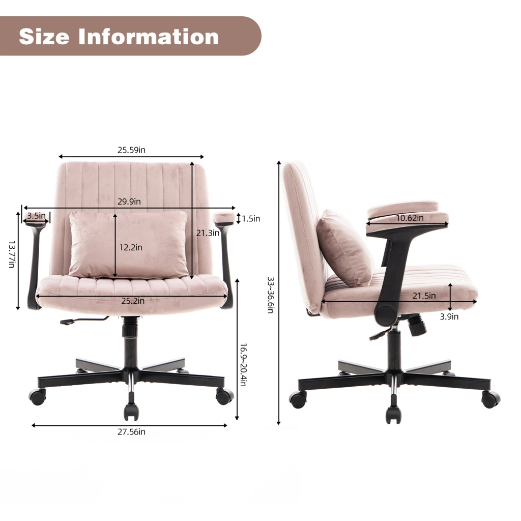 Sedia da Ufficio Girevole in Velluto con Braccioli Pieghevoli ¨C MINIMAL ¨C Nero