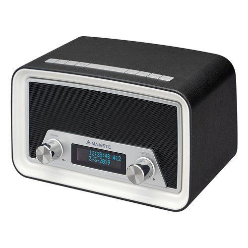 Radio majestic 109842 vintage dab 842n black e white