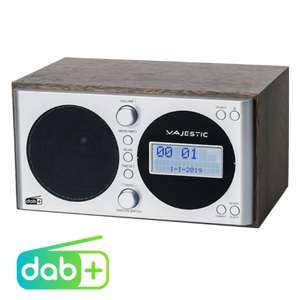 New majestic wr-162 dab radio digitale argento, legno - 109162