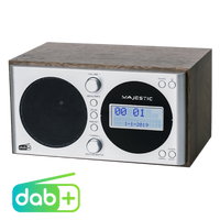 New majestic wr-162 dab radio digitale argento, legno - 109162