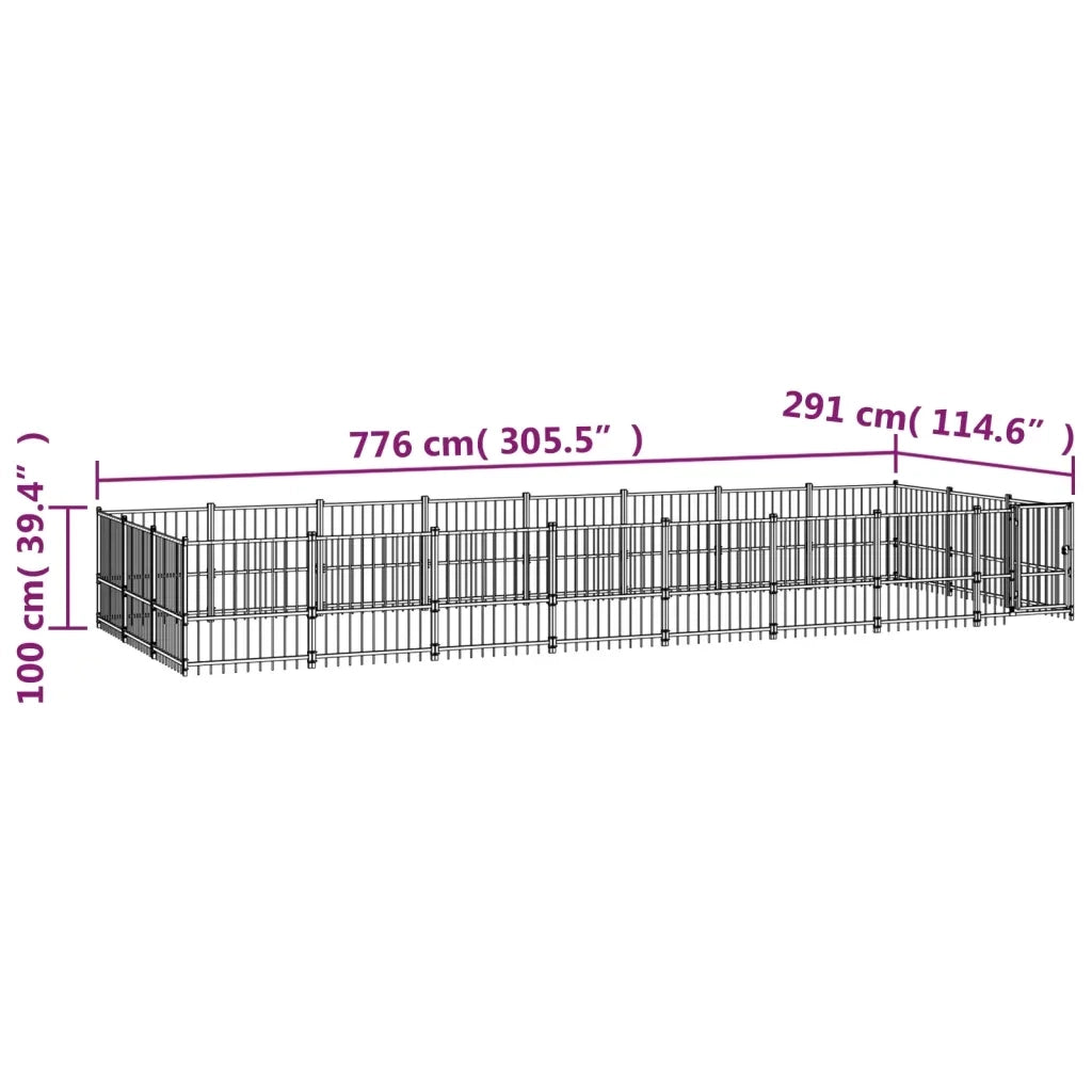 Gabbia per Cani da Esterno in Acciaio 22,58 mÂ² cod mxl 34740