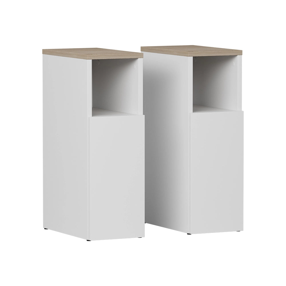 Vicco Comodino Bianco/Sonoma Set di 2