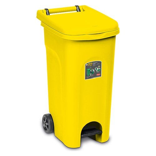 Bidone carellato stefanplast 25605 urban eco system con pedale giallo