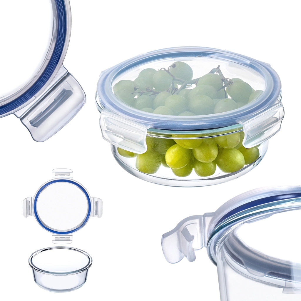 Contenitore per alimenti in vetro KADAX da 950 ml con coperchio, ideale per il pranzo.