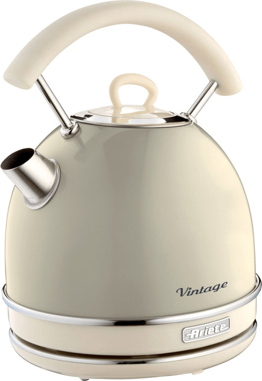 Ariete 2877 bollitore elettrico 1,7 litri di design - infusi, tè e tisane - autospegnimento - 2000 watt - acciaio inox - linea vintage - beige - ARI2877BE