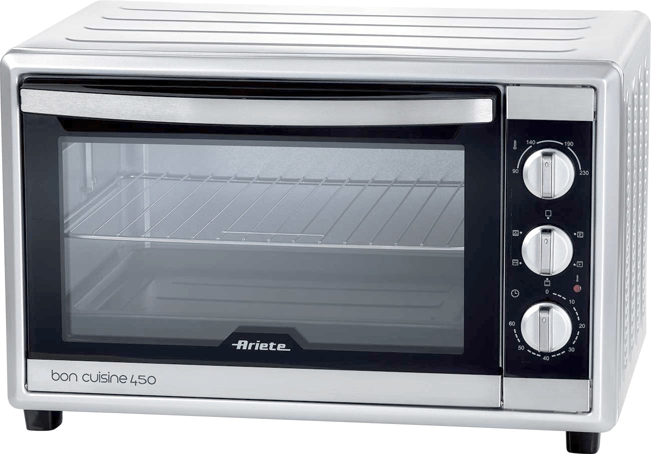 Ariete 986 forno elettrico ventilato con girarrosto 45 litri - bon cuisine 450 - doppio vetro - temperatura max 230° - 1800 watt - acciaio inox - ARI986