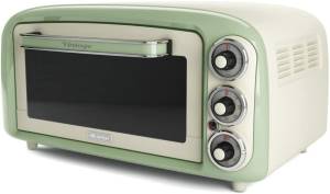 Ariete 979 forno elettrico di design 18 litri - ideale per pizza da 30 cm - doppio vetro - 1380 watt - acciaio inox - linea vintage - verde - ARI979GN