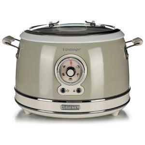 Ariete 2904 rice cooker - cuociriso elettrico con bowl in ceramica - sushi fatto in casa - multicooker - linea vintage - 3,5 l - 650 w - beige - 00C290403AR0
