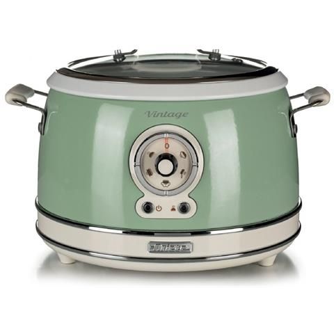 Ariete 2904 rice cooker - cuociriso elettrico con bowl in ceramica - sushi fatto in casa - multicooker - linea vintage - 3,5 l - 650 w - verde - 00C290404AR0