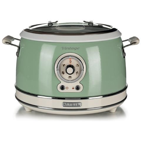 Ariete 2904 rice cooker - cuociriso elettrico con bowl in ceramica - sushi fatto in casa - multicooker - linea vintage - 3,5 l - 650 w - verde - 00C290404AR0