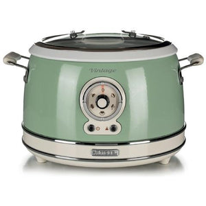 Ariete 2904 rice cooker - cuociriso elettrico con bowl in ceramica - sushi fatto in casa - multicooker - linea vintage - 3,5 l - 650 w - verde - 00C290404AR0