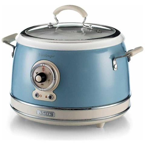 Ariete 2904 rice cooker - cuociriso elettrico con bowl in ceramica - sushi fatto in casa - multicooker - linea vintage - 3,5 l - 650 w - celeste - 00C290405AR0