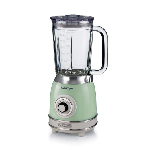 Ariete 583, frullatore vintage con tazza in vetro da 1,5 litri, 4 lame in acciaio inox, 4 velocità + pulse,1000 watt, verde - ARI0583/04