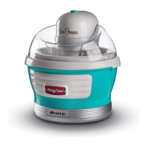 Ariete 643 ice cream maker party time, macchina per fare il gelato, 12w, capacità 1,5 l, cestello estraibile con doppio isolamento, tempo preparazione 30 minuti, coperchio per aggiunta ingredienti, azzurro - 00C064301AR0