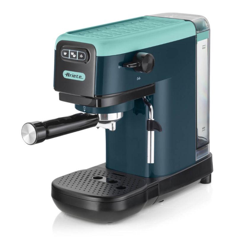 Ariete 1399 macchina da caffè espresso light aquamarine, per polvere e cialde ese, 1300 w, capacità 1,1l, 15 bar di pressione, filtro 1, 2 tazze e cialda ese, cappuccino, verde - ARI1399/17