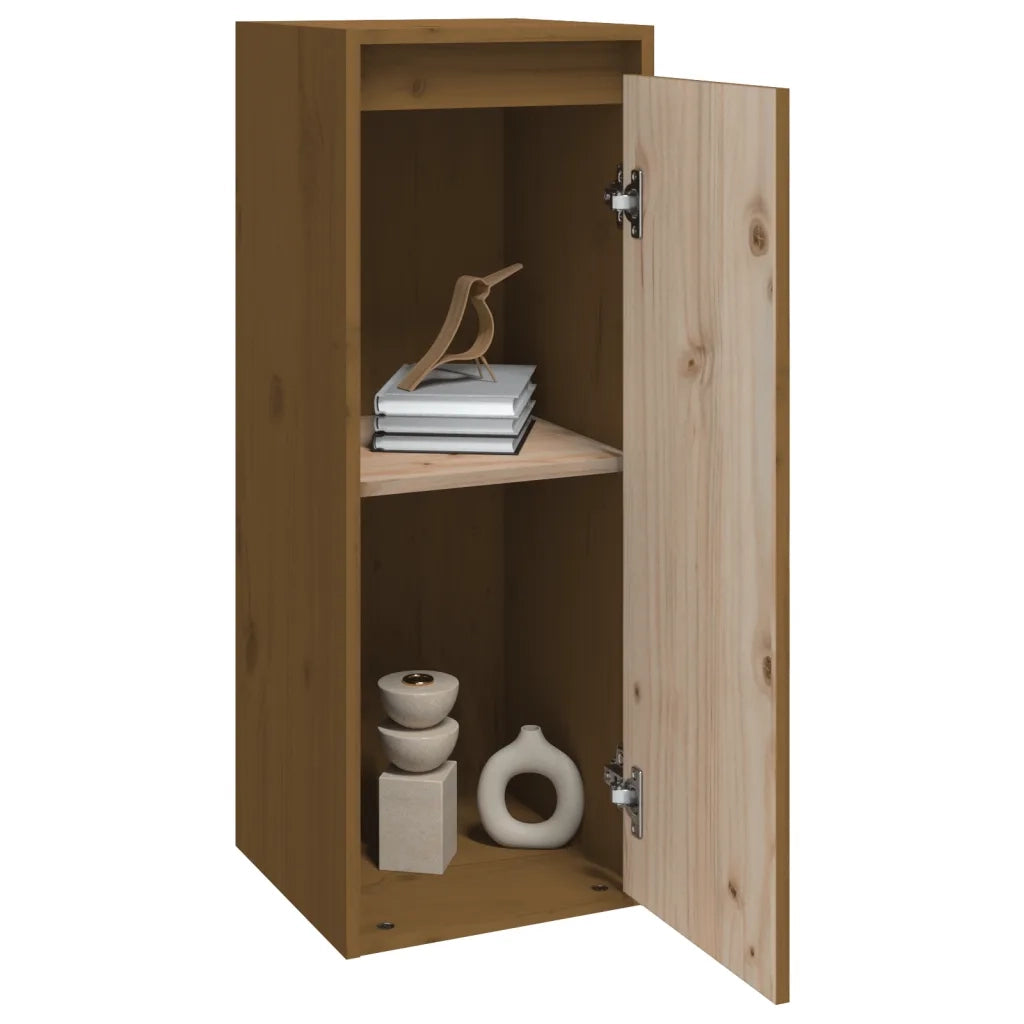 Pensili 2 pz Marrone Ambra 30x30x80cm in Legno Massello di Pino 813502