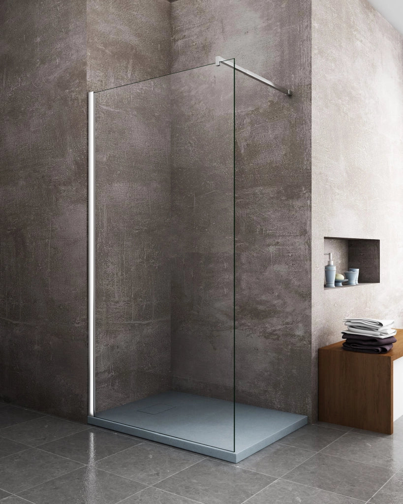 Piatto Doccia In SMC Vetroresina Effetto Pietra H 2,6 Cm Con Piletta Di Scarico Inclusa 70-110 Grigio