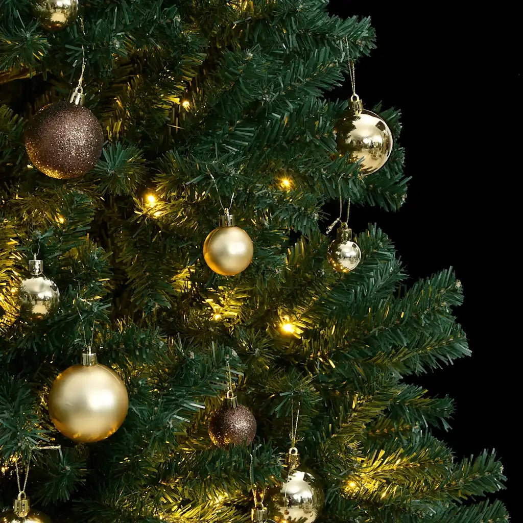 Albero Natale Incernierato con 300 LED e Palline 210 cm 3210129
