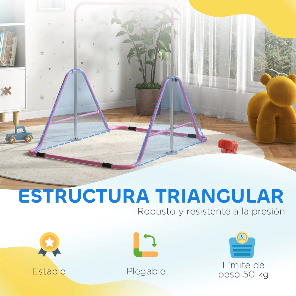 Barra Pieghevole per Ginnastica Artistica ¨C zephmum ¨C Altezza Regolabile, Rosa
