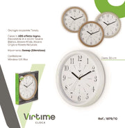 1 Pezzo Orologio da Parete Effetto Legno Fondo Bianco 35 cm 4 Colori