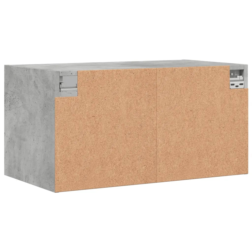 Mobili a Muro con Ante in Vetro 2pz Grigio Cemento 68,5x37x35cm