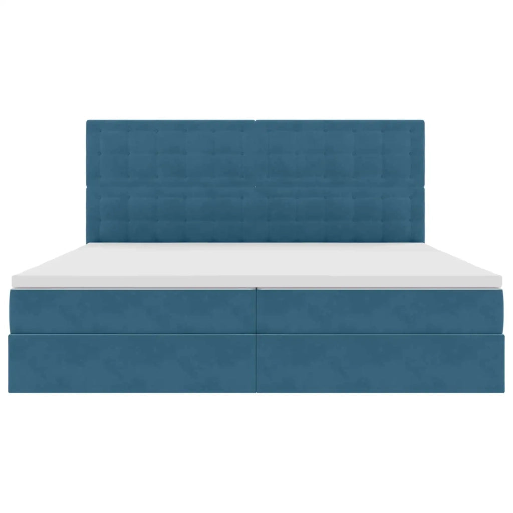 Letto con contenitore e materasso Blu Scuro 200 x 200 cm 3372175