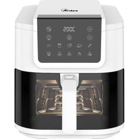 Friggitrice ad aria ardes arfrya08lvw potenza 1700w capacità 8 litri extra profondita white bianco