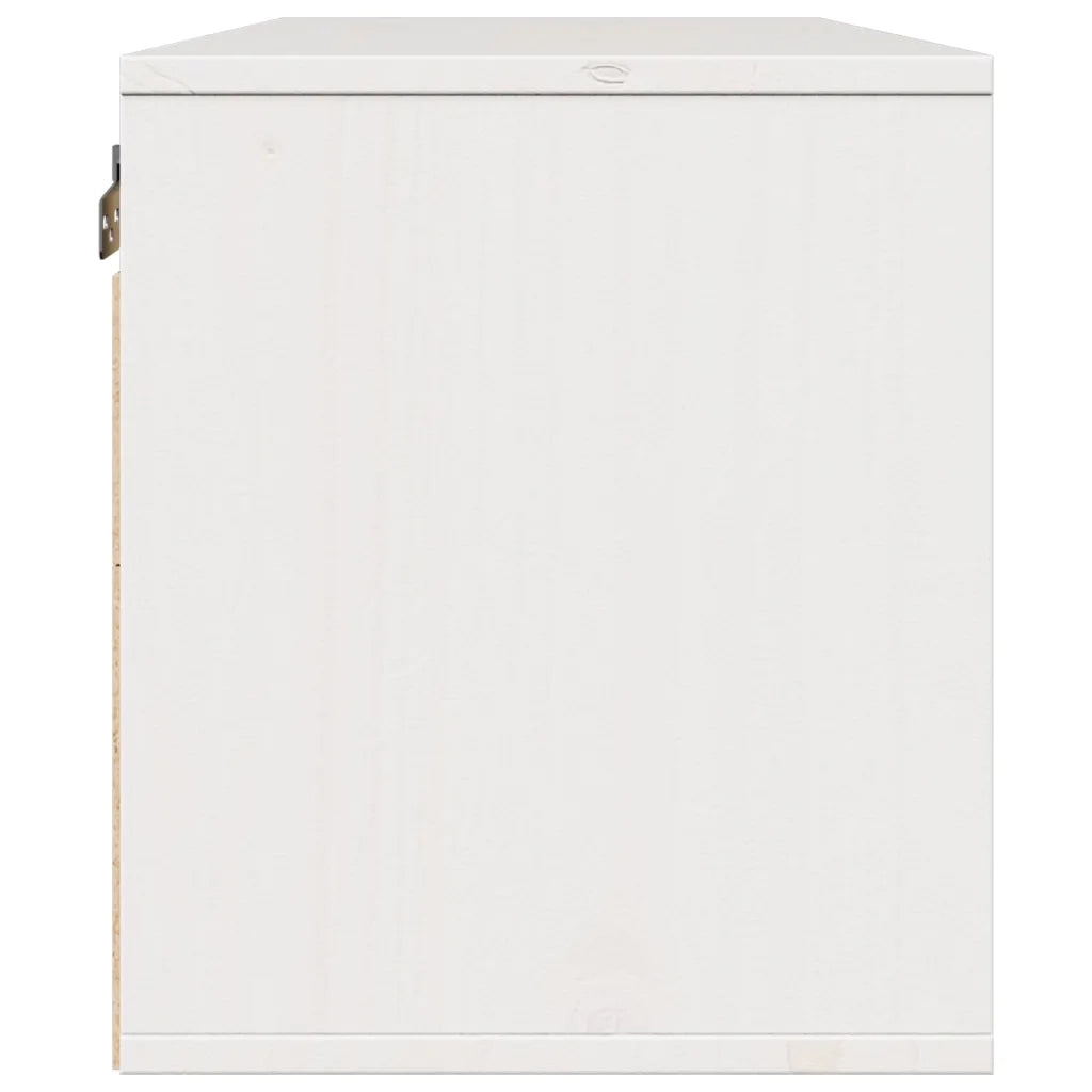 Pensile Bianco 80x30x35 cm in Legno Massello di Pino 813457