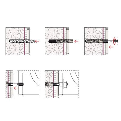 Kit fissaggio lavabo sospeso  M10x120 mm in acciaio con dado