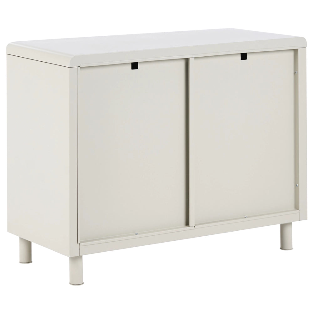 Mobile contenitore in acciaio beige con 2 ripiani e 2 ante stile moderno per l'ufficio domestico