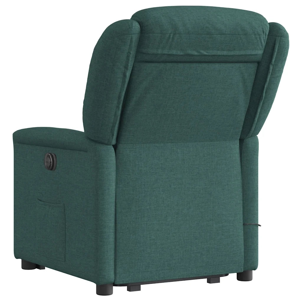 Poltrona Alzapersona Massaggiante Verde Scuro in Tessuto 3303210