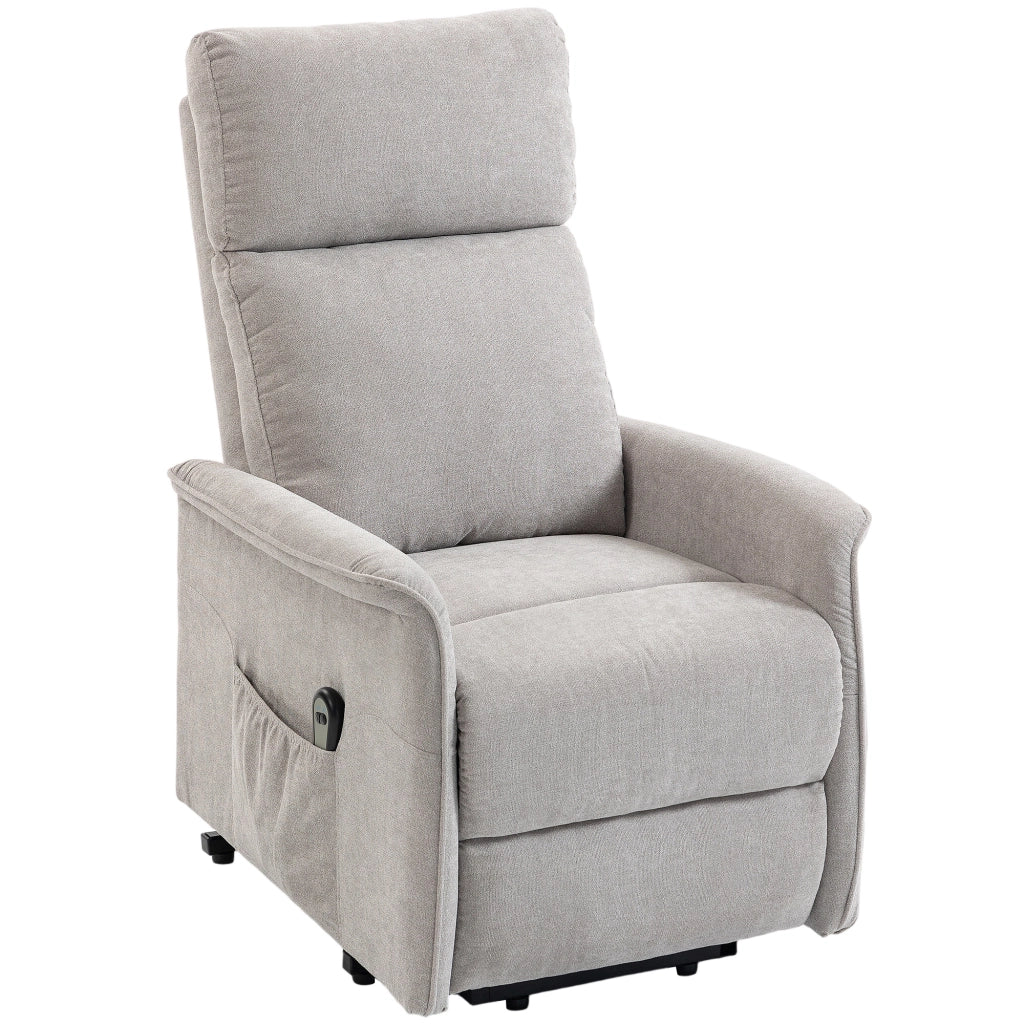 Poltrona Relax Elettrica Alzapersona ¨C Xylo ¨C Tessuto Chenille Grigio con Poggiapiedi Reclinabile