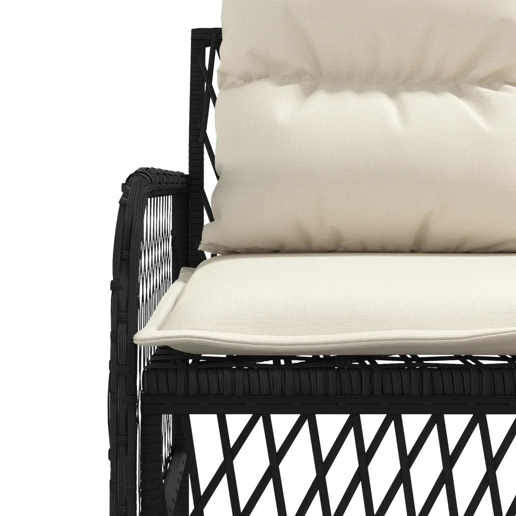 Set Divani da Giardino 2 pz con Cuscini in Polyrattan Nero 368733