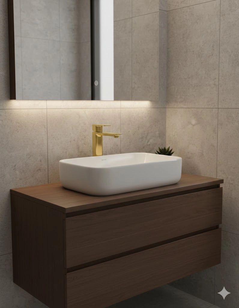 MISCELATORE MONOCOMANDO LAVABO SENZA SCARICO LINEA ICON- Oro Spazzolato- MARIA- pezzi 1