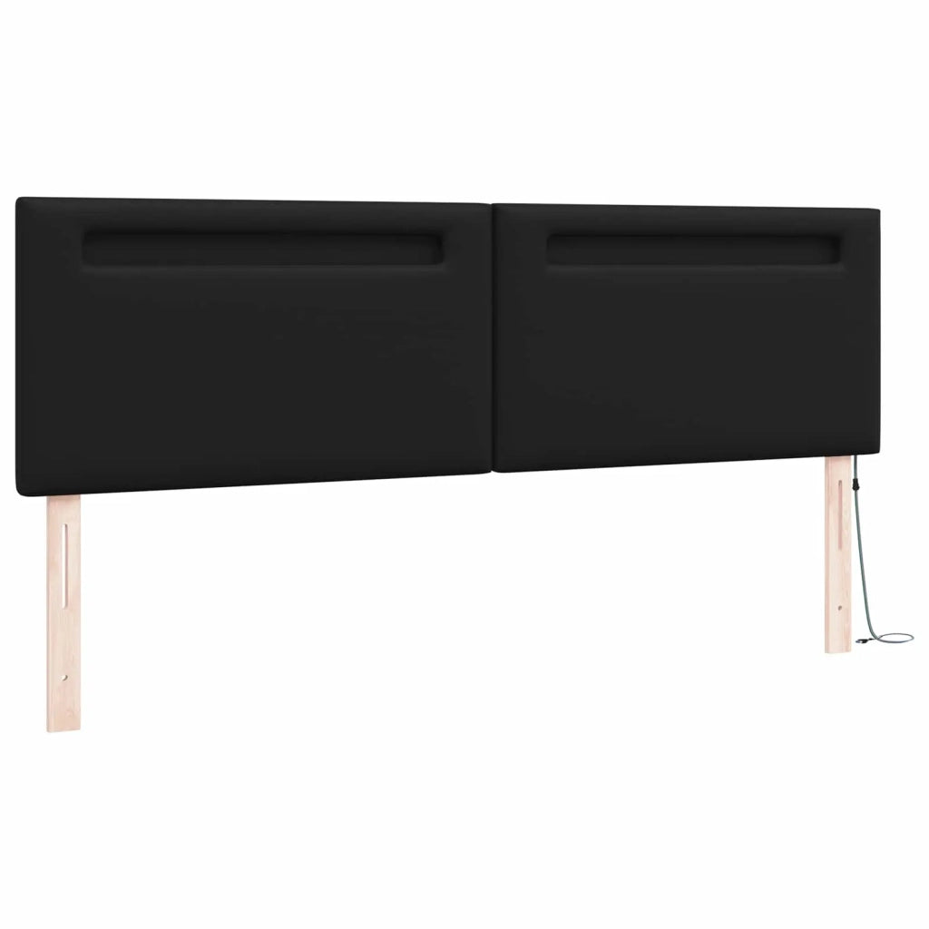 Testiera LED Nero 180 cm Pelle Sintetica 42007309