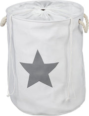Asciugamano pieghevole con corda 60 litri - Bianco/Grigio con stampo a stella 56 x 42,5 cm