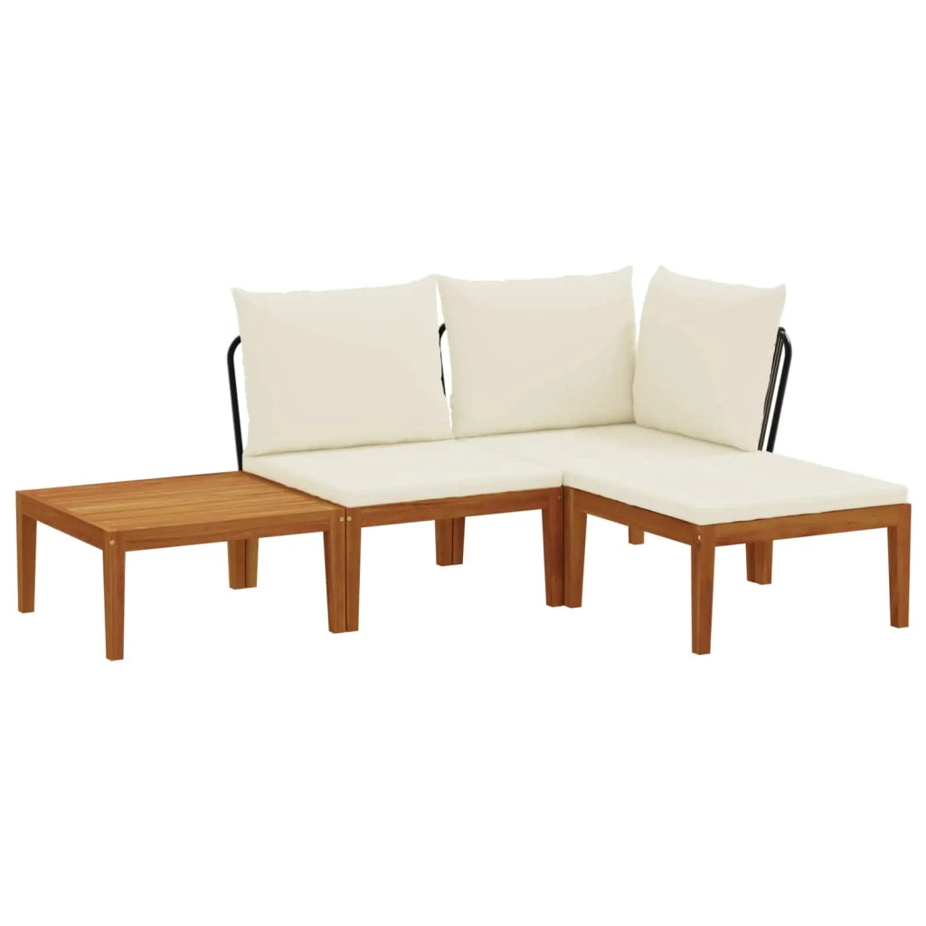 4 pcs Legno massiccio di acacia e corda Naturale 3407705