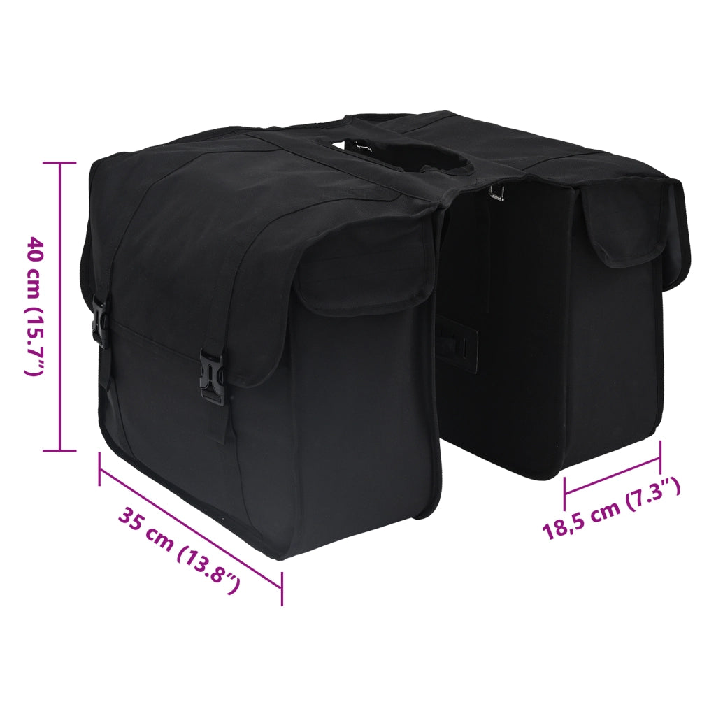 Borsa da pannier doppia per biciclette 48 L Nera