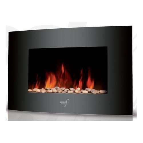 Melchioni family wallflame caminetto elettrico a parete potenza 2000 watt colore antracite - 158640050