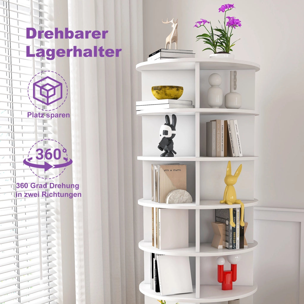 SCARPIERA girevole a 7 livelli 65x65x21.5 cm PVC bianco