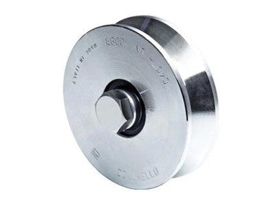 RUOTE RUOTA COMUNELLO PER CANCELLI CON BULLO ART. 305V -  MM. 140 - PORTATA 550