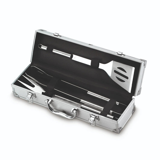 Valigetta Con 3 Utensili Per Barbecue In Acciaio Inox - Ompagrill 03380