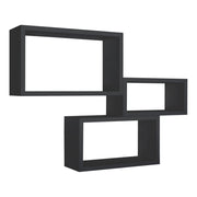 Set di 3 Mensole da Muro Modello TRITTCO. Misure 15.5x45.0x27.0 cm. fInitura  NERO - MADE IN ITALY